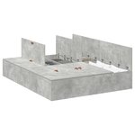 Cadre de lit de rangement vidaXL Gris béton 140x200 cm