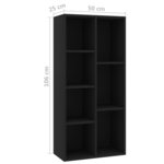 vidaXL Bibliothèque Noir 50x25x106 cm Bois d'ingénierie