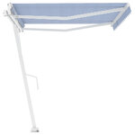 vidaXL Auvent automatique sur pied 400x350 cm Bleu/Blanc