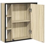 vidaXL Armoire à miroir de salle de bain chêne sonoma bois ingénierie