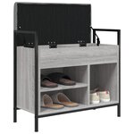 vidaXL Banc à chaussures sonoma gris 65 5x32x57 5 cm bois d'ingénierie