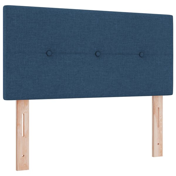 Tête de lit capitonnée bleue en tissu 90 cm