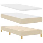Lit Box Spring vidaXL avec Matelas - Crème - 80x200 cm - Tissu