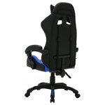 vidaXL Fauteuil de jeux vidéo avec LED RVB Bleu et noir Similicuir