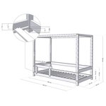 Lit cabane enfant BUNKY 90 x 180 gris