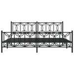 vidaXL Cadre de lit métal avec tête de lit/pied de lit noir 193x203 cm