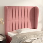 vidaXL Tête de lit avec oreilles Rose 83x23x118/128 cm Velours