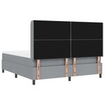 Lit à ressort vidaXL avec matelas et lumière LED Gris clair 180x200 cm Tissu