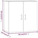 vidaXL Armoire murale Chêne marron 60x31x60 cm Bois d'ingénierie