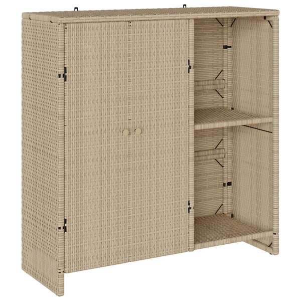 Cabinet de rangement vidaXL Beige 100x36x102 cm Rattan