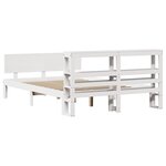 vidaXL Cadre de lit et tête de lit blanc 140x190 cm bois de pin massif