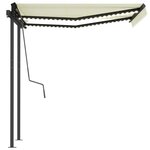 vidaXL Auvent automatique capteur de vent LED 3 5x2 5 m Crème