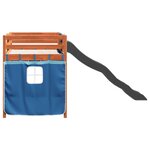 vidaXL Lit mezzanine enfants et rideaux bleu 90x200cm bois pin massif