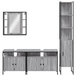 vidaXL Ensemble d'armoires de salle de bain 4 Pièces sonoma gris