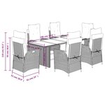 vidaXL Ensemble à manger de jardin et coussins 7 Pièces beige poly rotin