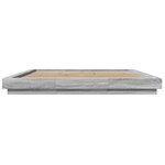 vidaXL Cadre de lit et lumières LED sans matelas sonoma gris 200x200cm