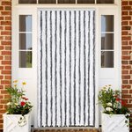 vidaXL Rideau anti-mouches gris et blanc 100x230 cm chenille