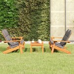 vidaXL Ensemble de salon de jardin Adirondack 3 Pièces bois acacia solide