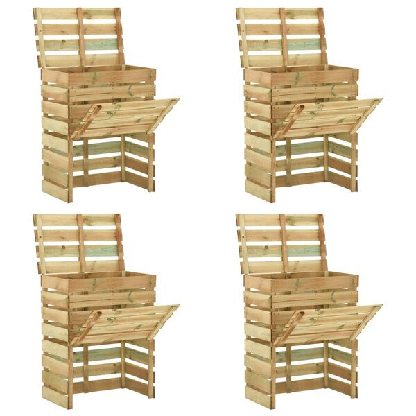 vidaXL Composteur de jardin à lattes 4 Pièces 80x50x100 cm Pin imprégné