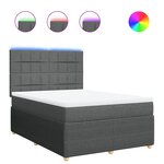 vidaXL Sommier à lattes de lit avec matelas Gris foncé 140x200cm Tissu