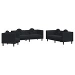 vidaXL Ensemble de canapés 3 Pièces avec coussins noir velours