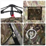 vidaXL Tente de pêche 4 personnes camouflage libération rapide