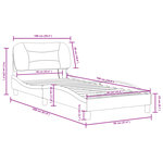 vidaXL Cadre de lit avec LED sans matelas noir 90x190 cm tissu