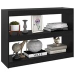 vidaXL Bibliothèque/Séparateur de pièce Noir 100x30x71 5 cm Pin massif