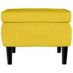 vidaXL Fauteuil à oreilles avec tabouret jaune moutarde velours