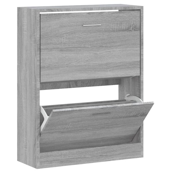 vidaXL Armoire à chaussures Sonoma gris 63x24x81 cm Bois d'ingénierie
