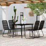 vidaXL Ensemble à manger de jardin 5 Pièces Noir