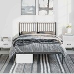 vidaXL Cadre de lit métal sans matelas avec tête de lit noir 135x190cm