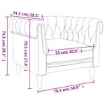 vidaXL Fauteuil Chesterfield bleu tissu