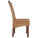 vidaXL Chaises à manger lot de 4 marron rotin naturel