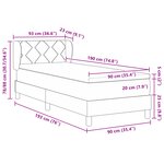 Lit à ressorts vidaXL avec matelas Noir 90x190 cm Velours