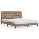 vidaXL Cadre de lit avec LED sans matelas cappuccino 160x200 cm