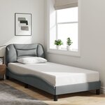 vidaXL Cadre de lit sans matelas gris clair 80x200 cm tissu