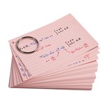 Paquet De 50 Flashcards Sous Film + Anneau - Bristol Ligné Perforé - Format A6 - Couleurs Assorties - X 19 - Exacompta