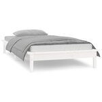 vidaXL Cadre de lit à LED sans matelas blanc 100x200 cm bois massif