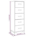 vidaXL Commode Noir 42x35x110 cm Bois de pin massif