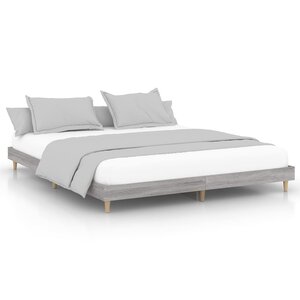 vidaXL Cadre de lit sonoma gris 200x200 cm bois d'ingénierie