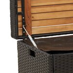 vidaXL Banc de rangement noir résine tressée et bois d'acacia