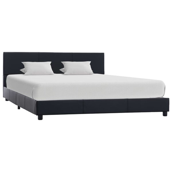 vidaXL Cadre de lit Noir Similicuir 160x200 cm