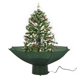vidaXL Arbre de Noël neigeux avec base de parapluie Vert 75 cm