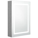 vidaXL Armoire de salle de bain à miroir LED gris béton 50x13x70 cm