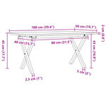 vidaXL Table basse cadre en X 100x50x45 cm bois de pin massif et fonte