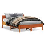 vidaXL Cadre de lit sans matelas cire marron 135x190cm bois pin massif