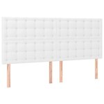 vidaXL Tête de lit à LED Blanc 180x5x118/128 cm Similicuir