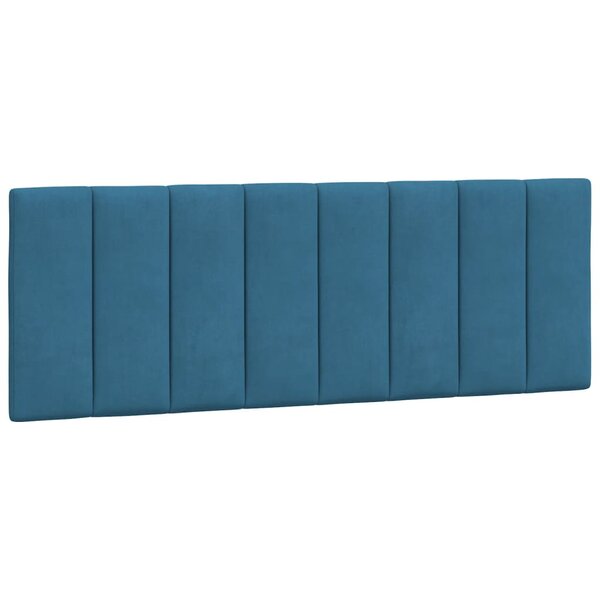 vidaXL Coussin de tête de lit bleu 140 cm velours