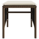 vidaXL Canapé de jardin 2 places avec table et tabourets marron rotin
